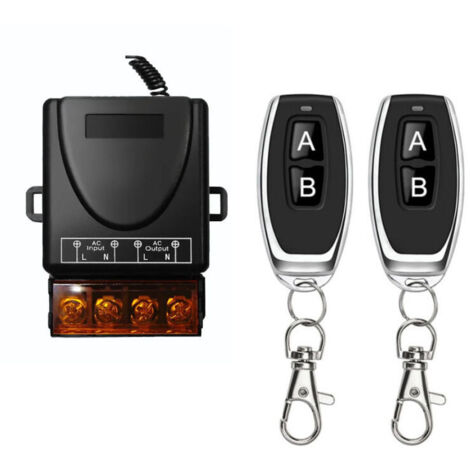 433 MHz wireless remote control, radio switch, DC 12 V, 24 V, 36 V, 48 V, 12 V-75 V, 40 A, relay receiver and 2 transmitters, key fob for lighting, water pump, household appliances (1/4)