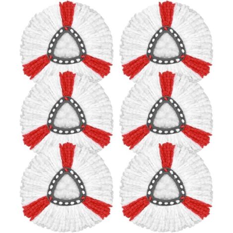 Pack of 6 mop heads compatible with the Vileda Turbo mop, replacement heads for microfiber mops, replacement mop heads for the EasyWring&Clean mop, for all types of mops (1/4)