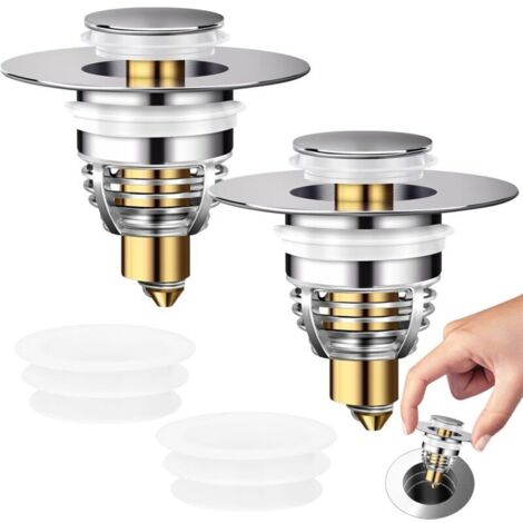 2-Piece Sink Drain Plug, 32-42mm Universal Pop-Up Sink Plug with 2 Seals for Bathtub, Speeds Up Drainage Without Clogging, Bathtub Plug for Kitchen Sink (1/4)