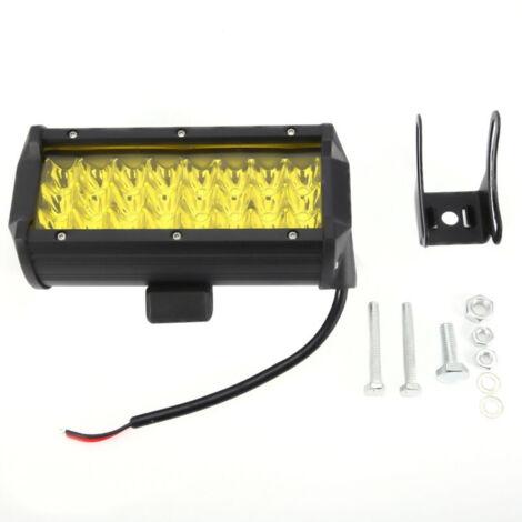 24 LED 72W Car LED Work Light Bar Off-Road Vehicle Fog Light Projector Yellow IP67 Waterproof (1/4)
