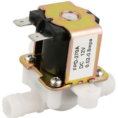 DC12V OD12mm Plastic Solenoid Valve Normally Closed Water Inlet Flow Switch (1/4)