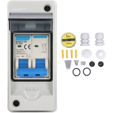 PV DC Circuit Breaker 32A 6KA IP65 Waterproof DC Isolator Solar Disconnect Switch 1000V