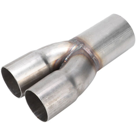 2-inch stainless steel exhaust pipe manifold with dual inlet and single 2.5-inch outlet