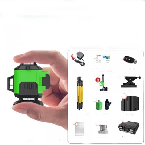 Laser level, 3D multifunctional laser level tool with 12 horizontal and vertical lines and self-leveling function (1/4)