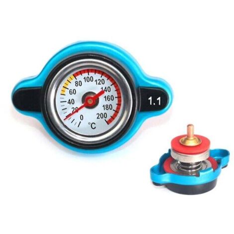 High-pressure radiator cap with temperature gauge. Radiator cap 0.9/1.1/1.3 bar
