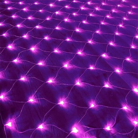 Net String Lights, 192 LED Net Lights 3M x 2M, 8 Modes, Waterproof, Dimmable for Bedroom, Christmas, Wedding, Party, Home, Garden, Purple