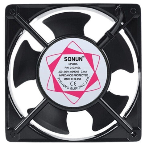 Axial fan for chimney box, insertable, high temperature, metal blades, silent, universal, 120 x 120 x 38 mm (1/4)
