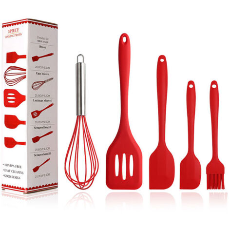 Set of spatulas and oil brushes, non-stick silicone whisk for cake baking (1/4)
