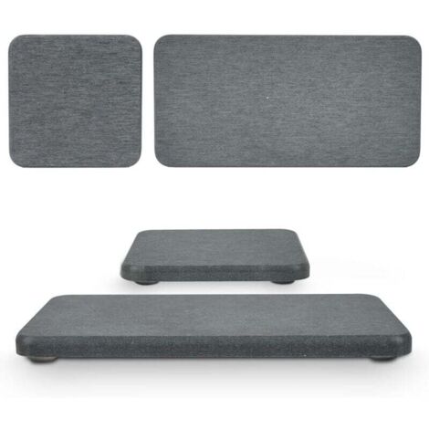Set of 4 water-absorbing diatomite drying mats, 2 large and 2 small bowls with non-slip pads, abrasive paper, ideal for kitchen countertops, under plants, bathrooms