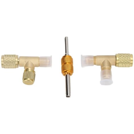 Brass T-adapter for 1/4" valves, quick-connect fitting, T-fittings for vacuum gauge, R22, R12, R134 refrigerant