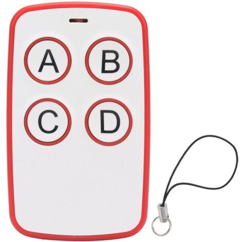 Wireless Key Fob Remote Control 4 Buttons 315MHz Universal Wireless Smart Remote Control for Office Electric Rolling Door (Red)