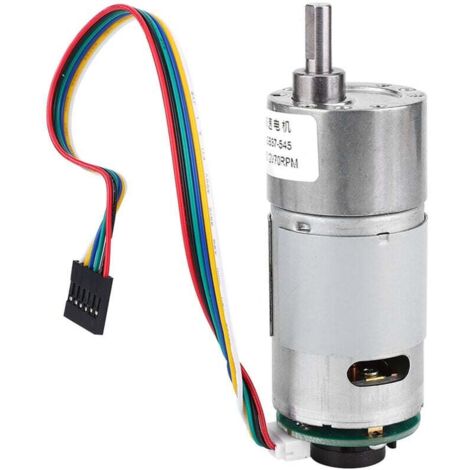 Long-lasting motor with encoder - 10 to 1500 RPM. Perfect speed for door locks and smart sweeping machines in all metallic materials (24V, speed 100). (1/4)