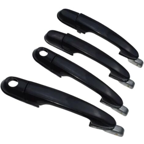 Set of 4 car door handles, left and right, exterior door handle, compatible with Hyundai Tucson 2005-2009, 82650-2E000 82660-2E000 83650-2E000 83660-2E000 - Black (1/4)