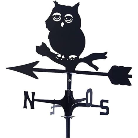 Small Owl Weather Vane Wind Direction Indicator Barn Pavilion Garden Decoration Yard Direction Indicator