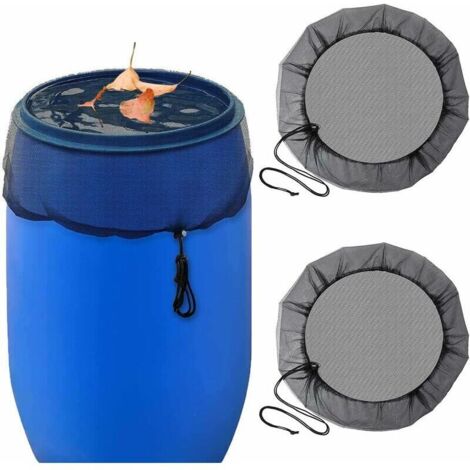 Rain Tank Net, Round Rain Barrel Cover, Adjustable Rain Barrel Protective Net with Drawstring, High Quality Tarpaulin, 2 Pieces (Ø95cm) (1/4)
