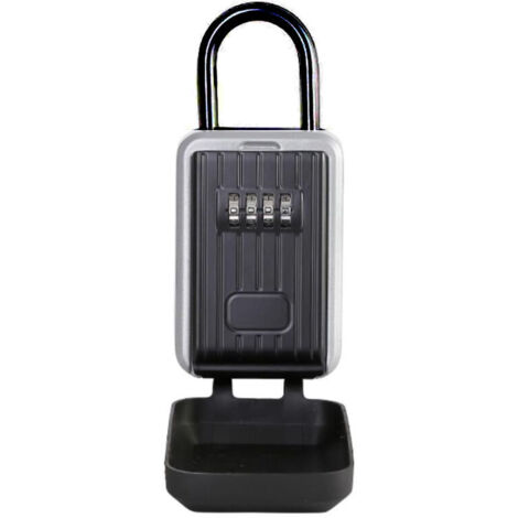 Wall-Mounted Secure Key Box with 4-Digit Combination Lock, Extra Large Lock Box - Semi-Black (1/4)