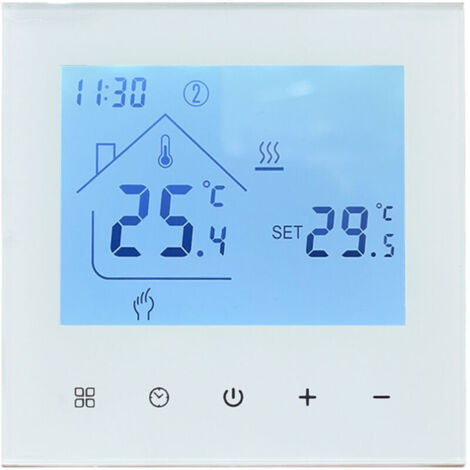 WiFi Smart Thermostat for Gas Boiler Heating, Programmable Room Thermostat, Wall-Mounted Temperature Controller with Digital LCD, 3A Compatible, White
