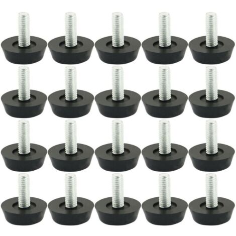 20pcs Adjustable Furniture Leveling Feet Adjustable Feet Furniture Pads Table Legs Chair Base Floor Protection Screws Metric M6-1.0 (1/4)