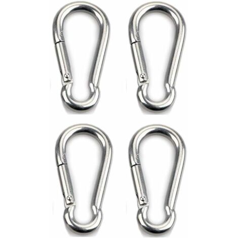 4-piece carabiner for heavy-duty use, sports, locking dogs, swing hammocks, 304 stainless steel, 8 mm thick