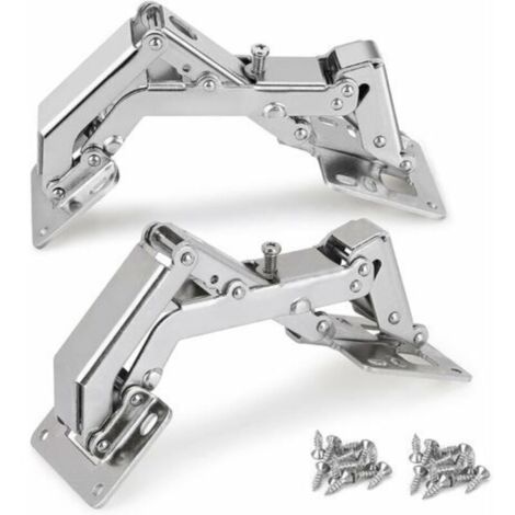 Cabinet Door Hinge, Set of 2 Folding Furniture Door Hinges, Self-Closing Hinges for Lightweight Doors