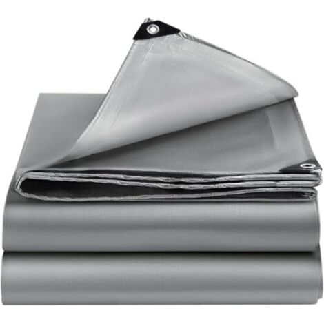 Waterproof Tarpaulin, Protective Polyethylene Tarpaulin, UV Resistant Tarpaulin for Trucks, Pergolas, Greenhouses, Waterproof Tarpaulins for Outdoor Use, Gardens, Gazebos, Camping, Furniture, Silver -