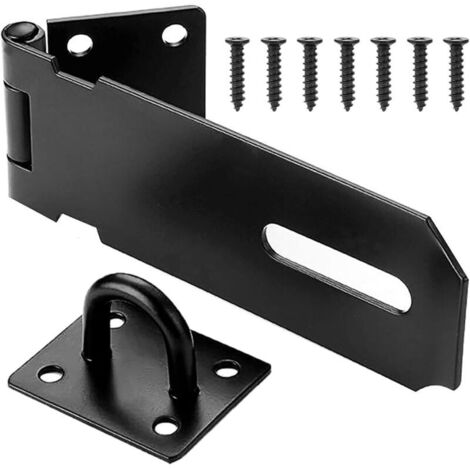 Inch Door Latch, 304 Stainless Steel Security Padlock Clip, Door Clasp, Locking Latch, Padlock Fastener, Black