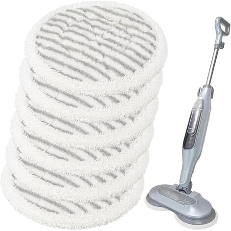 Pack of 6 replacement pads for Shark S6002UK S7201UK steam mops, reusable, microfiber replacement pads for all sealed hard floors, washable rotating pads