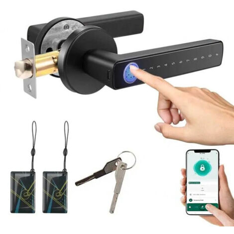 Smart Lock - 6-in-1 biometric lock, intelligent lock for doors 30 to 55 mm thick