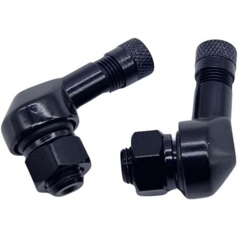 Felgenfactory Set of 2 Aluminum Angle Valves for Motorcycle, Black, 8.3 mm