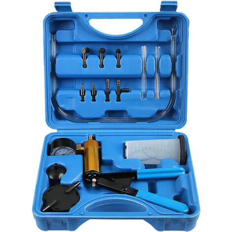 Manual Vacuum Pump, Handheld Brake Bleeder Tester with Adapters, Brake Fluid Bleeding Tool for Car and Motorcycle Diagnostics