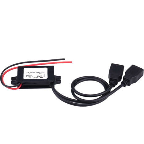 3A DC 12V to DC 5V Dual USB Charger Adapter Converter Module for Car Motorcycle Phone Charging (1/4)