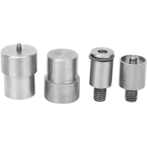 4PCs Snap Buttons Dies Set, Stainless Steel Snap Button Die Hand Snap Pressing Machine Replacement Kits for 651, 633, 831 Buttons