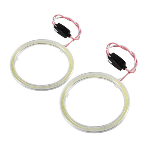 COB Angel Eyes Headlight 1 Pair Auto Halo Rings Angel Eye COB Chips Headlight DRL LED 12V for Car Motorcycle (90mm).