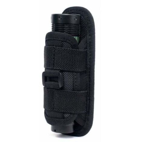 Flashlight case, ratchet and socket set, 360-degree rotating tactical flashlight case (Black) (1/4)