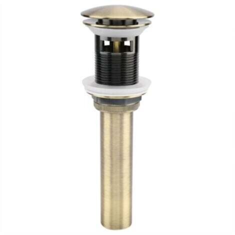 G1 1/4" Pop-up Sink Drain Plug with Overflow, Universal Bronze Brass Sink Drain Valve - with Overflow (1/4)
