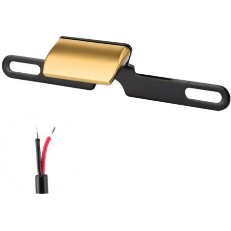 Motorcycle License Plate Light, Universal CNC Aluminum Rear Label Lamp 6 LED Rear Mounting Light Brake Tail Light License Plate Lamp (GOLD). (1/4)