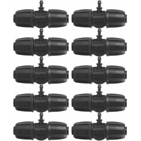 16mm to 4/7 Garden Lock Barbed T-Connectors, 10pcs/Set Connectors for PE Hose Garden Irrigation System (1/4)