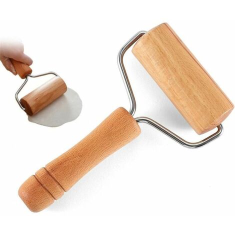 Rolling pin - T-shaped - Rolling pin - Beech wood - Rolling pin for cakes, pastries, pizza, fondant cookies (19 x 11 cm)