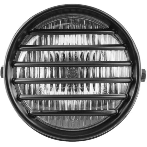 Motorcycle Headlight, 6 Inch Round Headlight Grille, Lens Cover, 35W Halogen Bulb, Universal Motorcycle Headlight (Clear Glass). (1/4)
