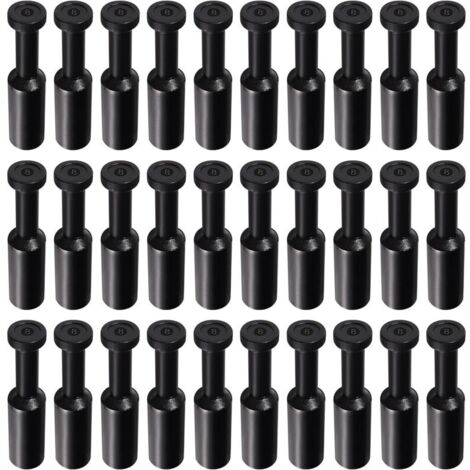 30 Pieces 8mm OD Pneumatic Plugs, Push-in Fitting Plugs, Pneumatic Plug Style Sealing Plugs, for 8mm Tube Connection Fittings, Black (1/4)
