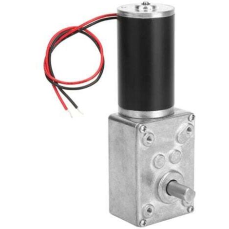 Reduced speed electric gearbox motor, reversible worm gear motor, 8mm shaft, 12V (12V, 12RPM)