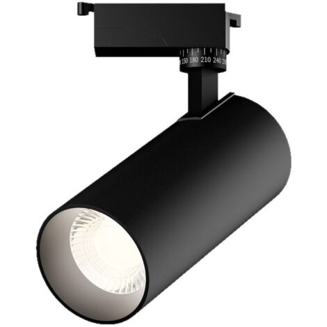 Recessed spotlights, LED track lighting for feature walls, elongated shade for increased brightness, energy saving 30W, neutral light 4000K, black. (1/3)
