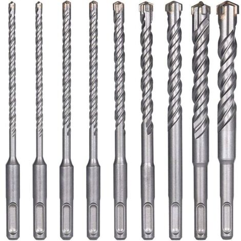 Concrete Drill Bits, 8PCS Hammer Drill Masonry Drill Bits, 5, 6, 6, 8, 8, 10, 12, 14 x 160mm Drilling Tools for Drilling Holes in Concrete, Ceramic Tiles, Stone