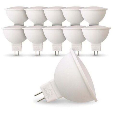 Pack of 10 GU5.3 MR16 12V 5W LED Bulbs (40W Equivalent) - Warm White 2700K (1/4)