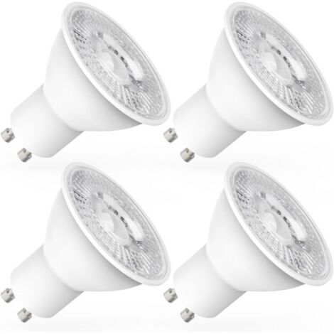 GU10 LED Bulbs, 5W equivalent to 60W, 600lm, Cool White 6000K, 120° Wide Beam Angle, LED Spot Bulbs, Pack of 4 [Energy Class E] (1/4)