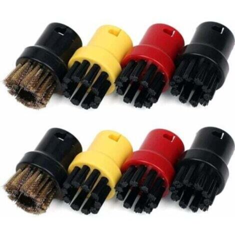 Steam cleaning brush for Kärcher SC1 SC2 CTK10 SC3 SC4 SC5 SC7, round steam cleaning brush made of brass and nylon, pack of 8 (1/4)
