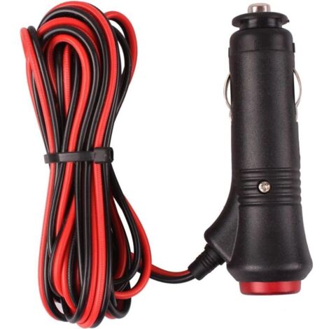 Universal Cigarette Lighter Plug with Integrated Switch Button for Car, Motorcycle, Truck, with 5A Fuse, 12V 24V Male Cigarette Lighter Adapter (10 Feet/3 M with Indicator Light) (1/4)