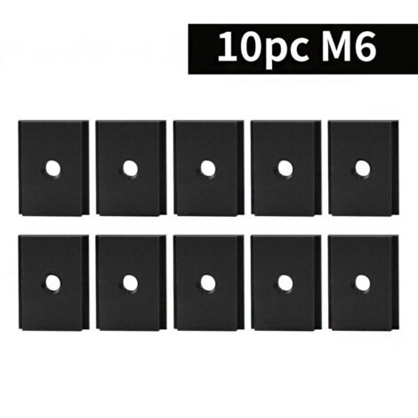 Sliding T-slot worktable for woodworking, black M6 sliding rails, special T-slot fixing accessories (10 pieces)
