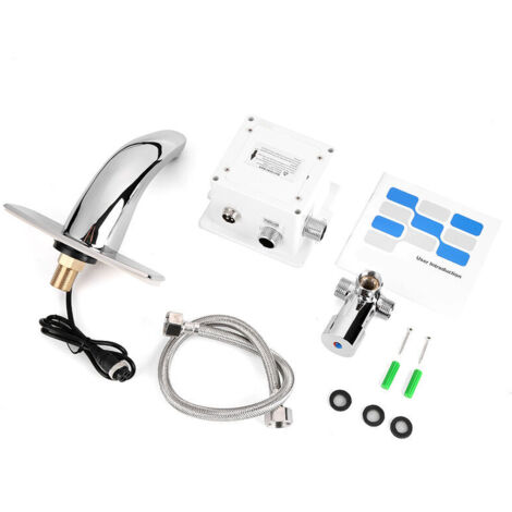 Automatic Hot and Cold Faucet, Electronic Automatic Sensor, Touchless Hands-Free Bathroom Sink Faucet, Bathroom Tap Fittings for Home, Hotels, Buildings, Airport