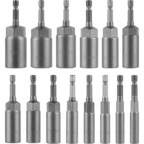 14-piece 1/4" Deep Impact Socket Set, Socket Sizes 6, 7, 8, 9, 10, 11, 12, 13, 14, 15, 16, 17, 18, 19mm